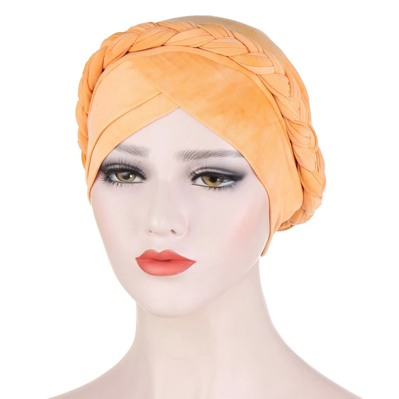 

Tie Dye Braid Hijab Caps Spring and Autumn Muslim Wrap Turban Cap Fashion Cotton Inner Hijabs Bonnet Ready To Wear