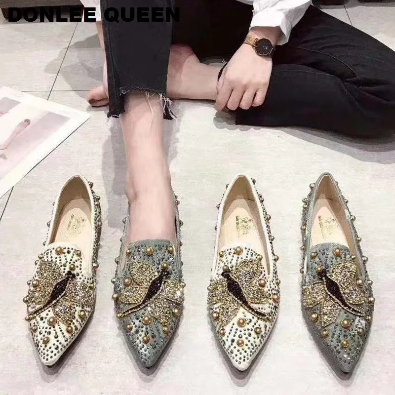 Женская обувь на плоской подошве Стрекоза со стразами новые весенние женские