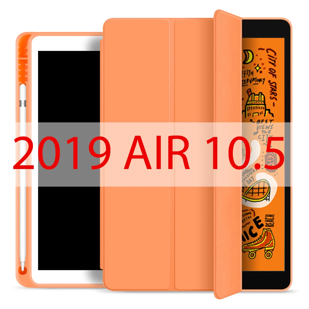 Orange 10.5 Чехол для Ipad чехол для Ipad Air 10,5 дюймов / Новинка с держателем для карандашей кожаный чехол для IPad MINI 5 Чехол Pro 11 - Цвет: Orange 10.5
