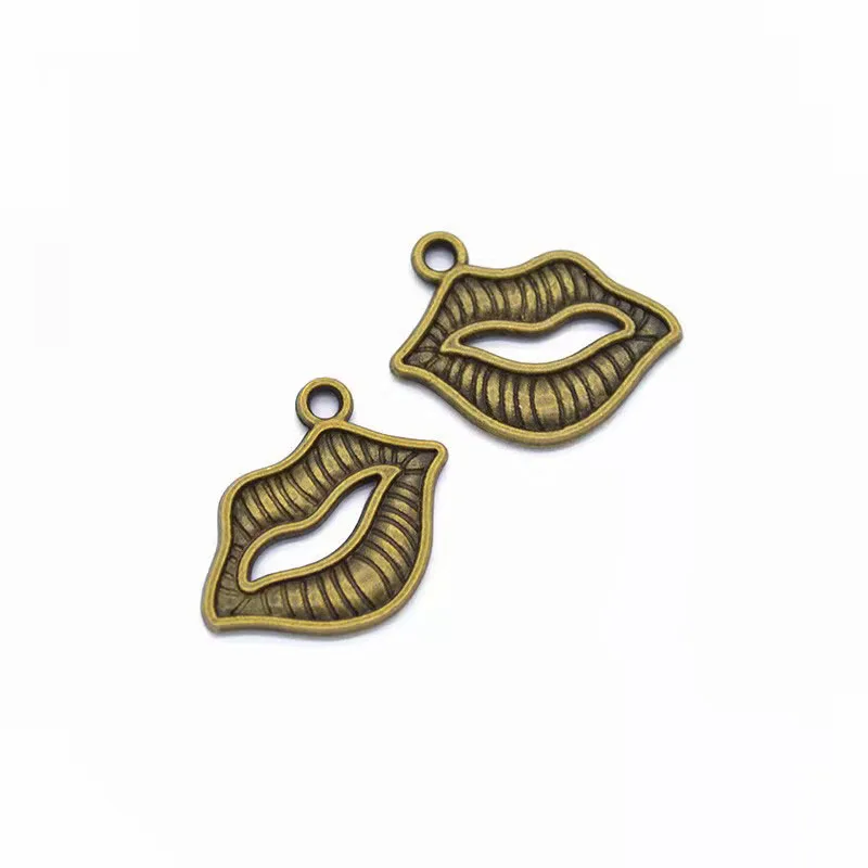 Подвески для губ из сплава с покрытием 24x20 мм 4 цвета 10 шт./лот