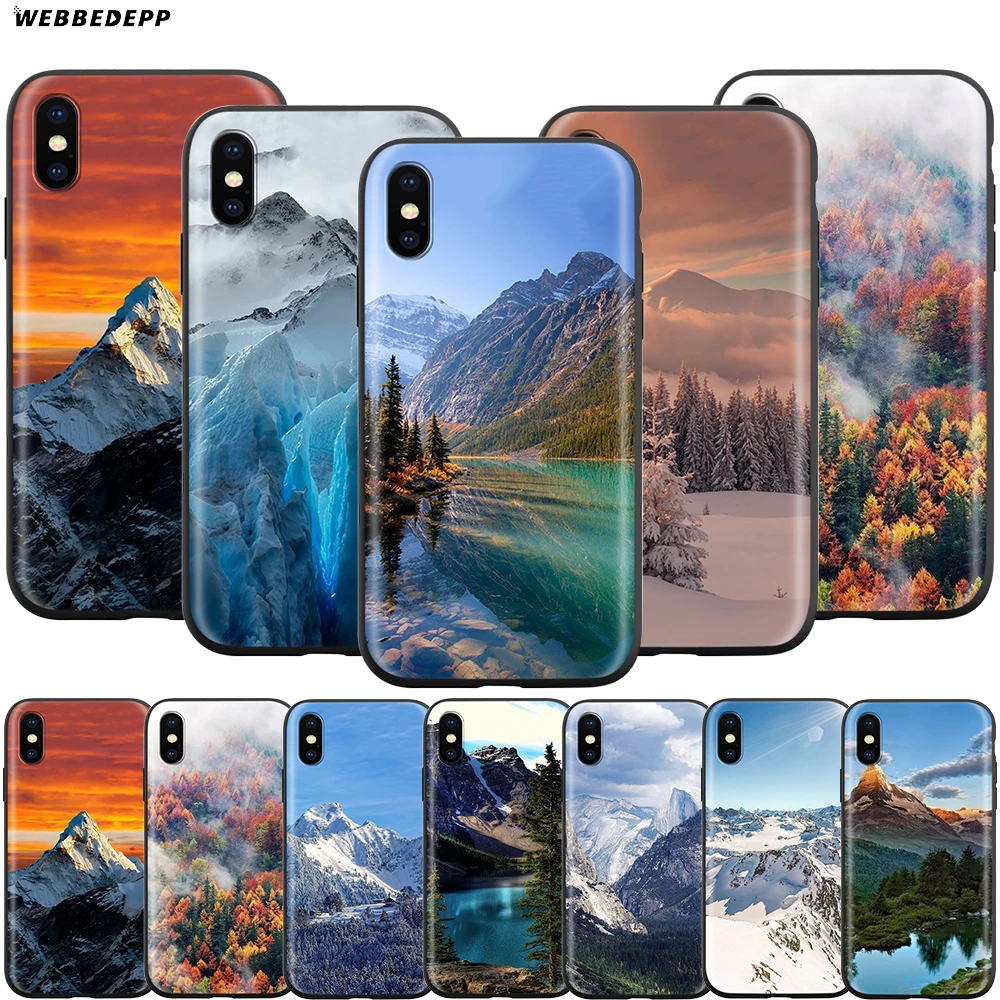 Webbedepp чехол с изображением заснеженного горного Пейзажа для Apple iPhone 12 Mini 11 Pro XS Max XR