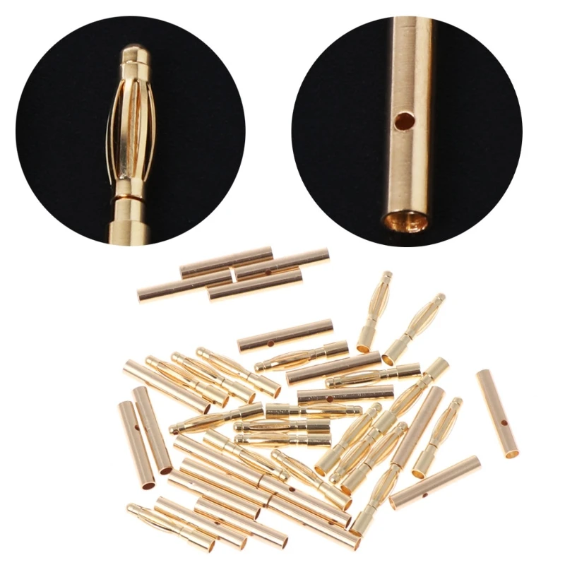 

20pair 2mm Bullet Connector Brushless Motor Banana Plug ESC Battery Accessory