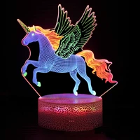 3 acrylic plates 3d night lights colorful illusion table lamp unicorn bedroom decor light birthday christmas gifts for girls