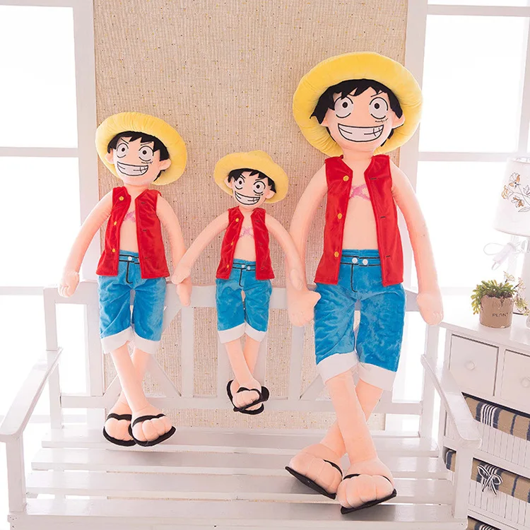 

[Funny] Large size 85cm ONE PIECE Luffy Plush Suffed Toy Doll Child's friend soft cotton Luffy model Hold pillow kids/baby gift