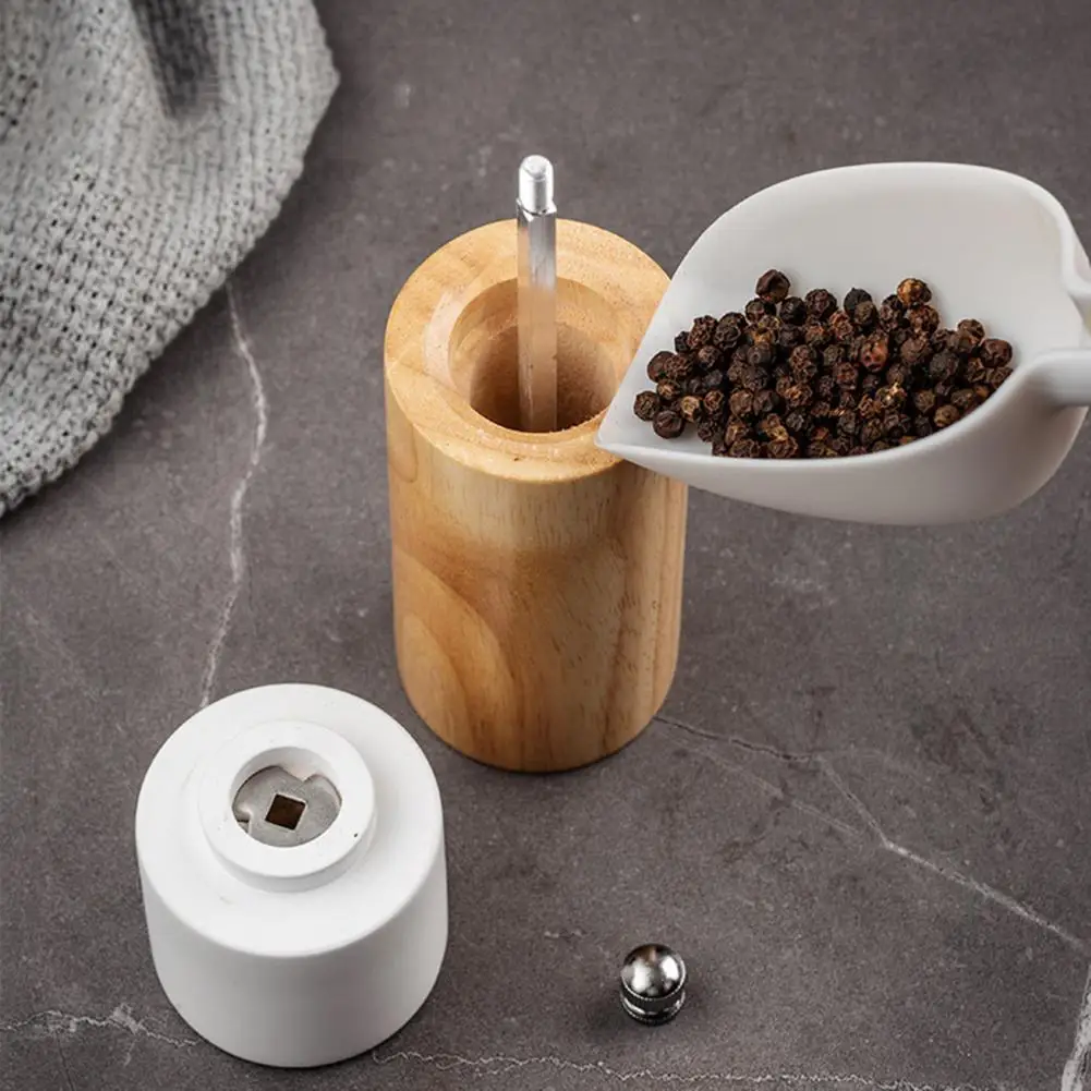 

50%HOT6 Inch Spice Grinder Manual Rotor Adjustable Coarseness Wood Ceramic Natural Pepper Salt Grinder for Kitchen