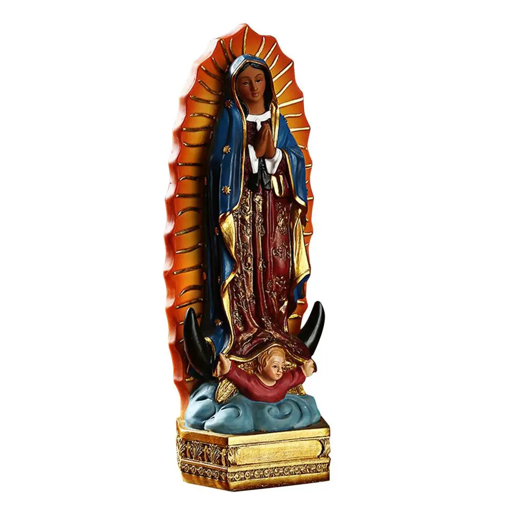 

Resin Beautiful Our Lady Of Guadalupe Virgin Mary Statue Religious Sculpture Figurine Gift Xmas Display Ornament Home Decoration