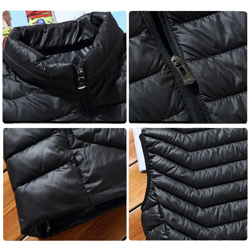 Жилет Lusumily Женский зимняя Ультралегкая куртка однотонный белый пуховик на