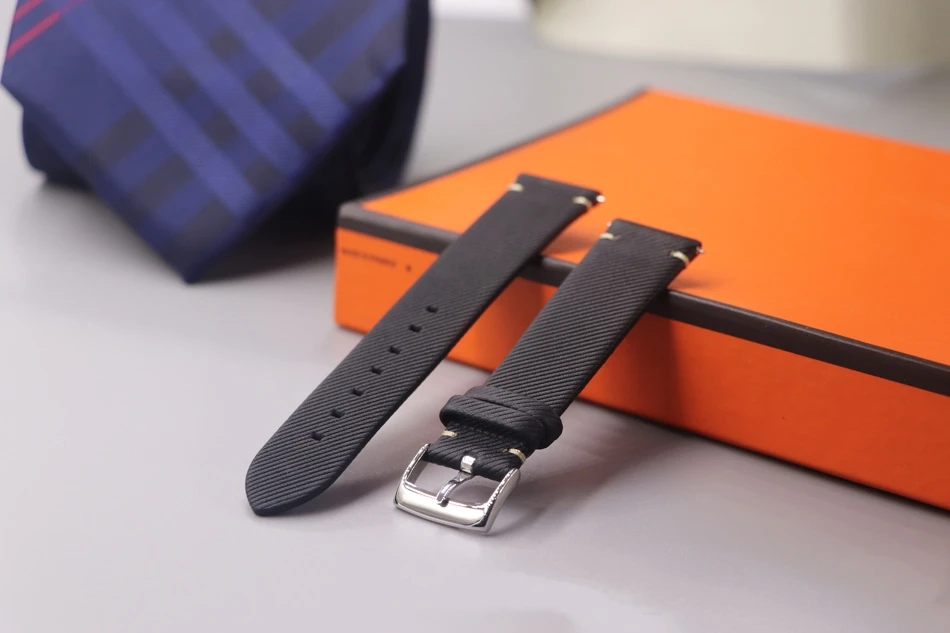 Handmade soft thin watch strap 18mm 19mm 20mm 21mm 22mm high quality Black Leather calfskin strap quick release strap  bracelet