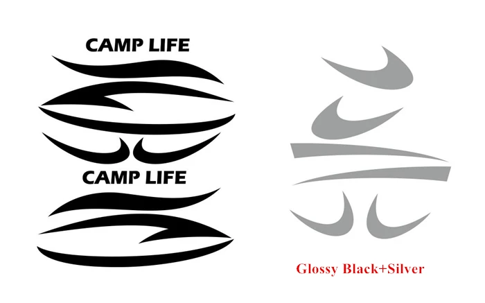 Glossy Black-Silver Спортивная полоска для укладки дома на колесах трейлер для путешествий Camper Декор Наклейка Графический набор виниловые наклейки аксессуары для автомобиля Наклейка s - Название цвета: Glossy Black-Silver