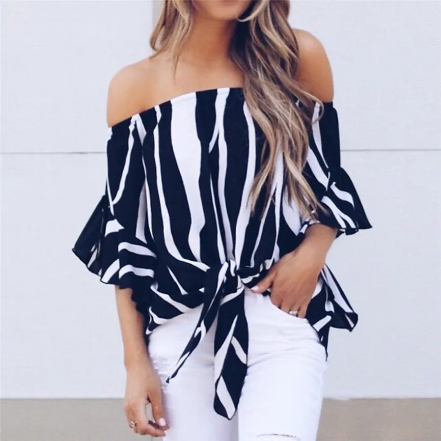 Блузки элегантная рубашка с v образным вырезом полосатая блузка открытыми