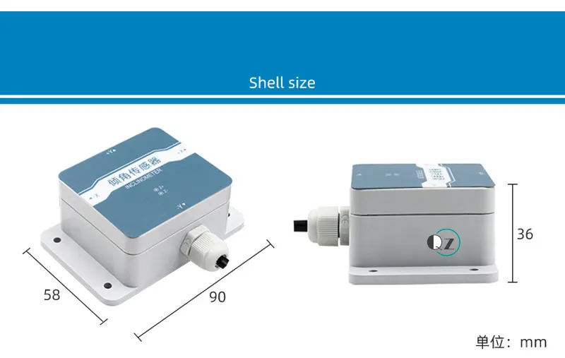 RS485 Бесконтактный промышленный датчик наклона цифровой кран трехосевой угла для