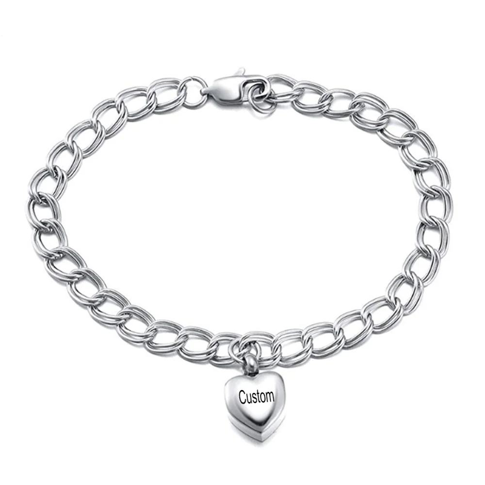 Браслет для кремации с именем на заказ из нержавеющей стали