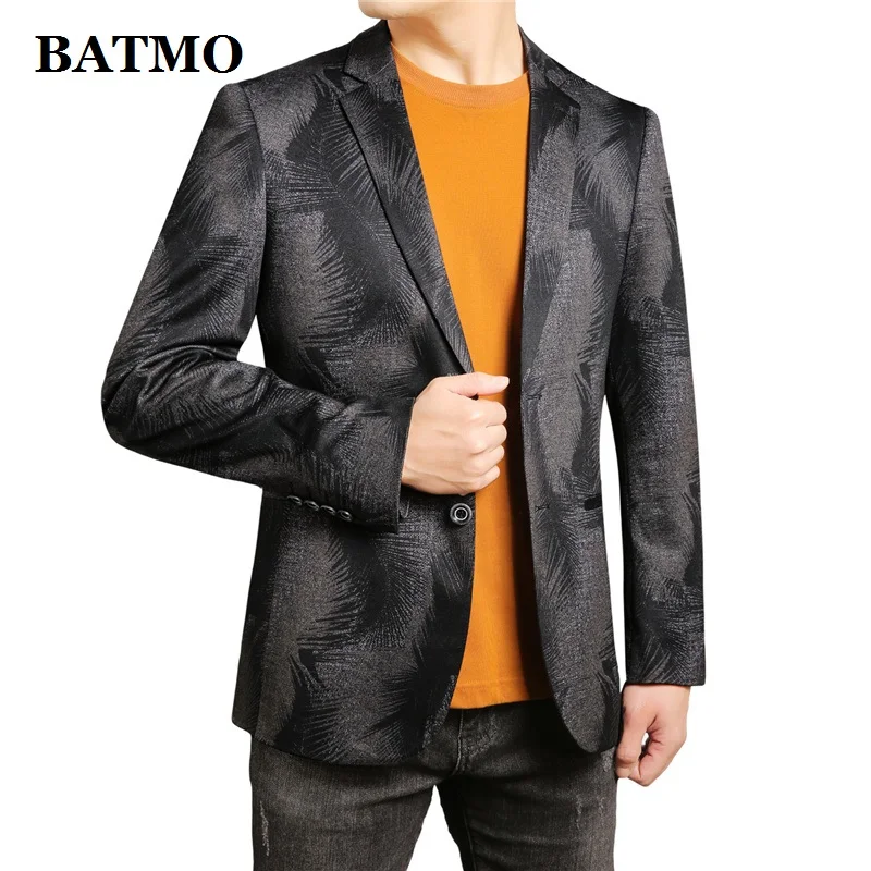 

BATMO 2020 new arrival spring print casual blazer men,men's print jackets ,plus-size M-4XL 202
