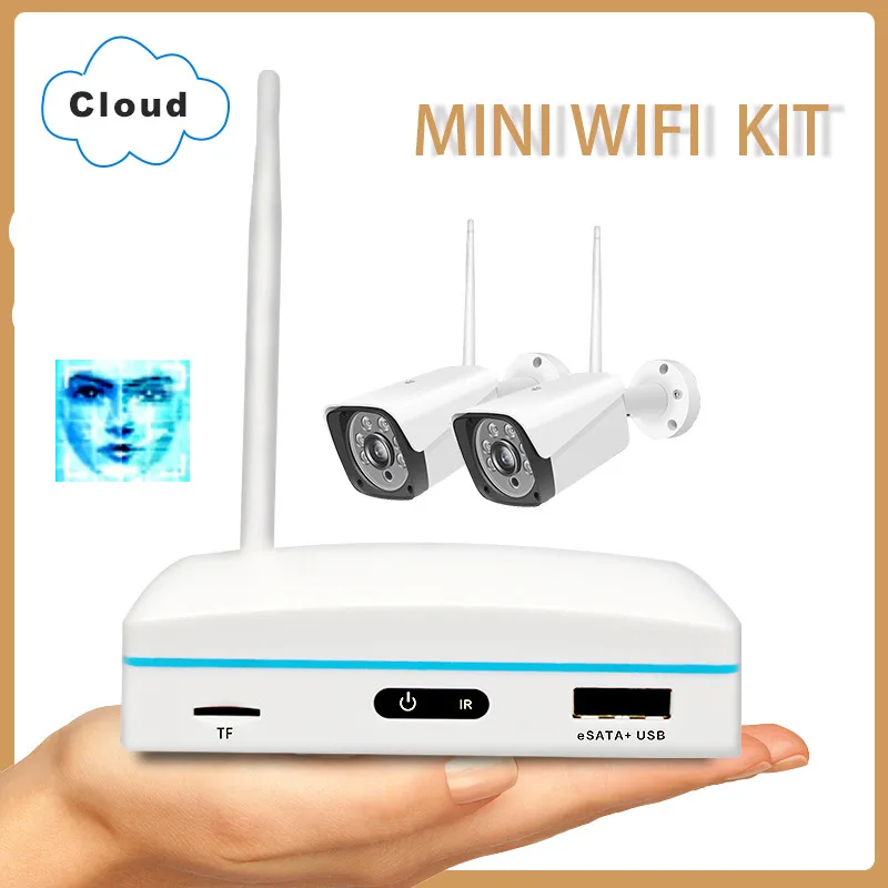 3MP 1440P 2K HD Распознавание лиц Беспроводной уличный водонепроницаемый комплект NVR