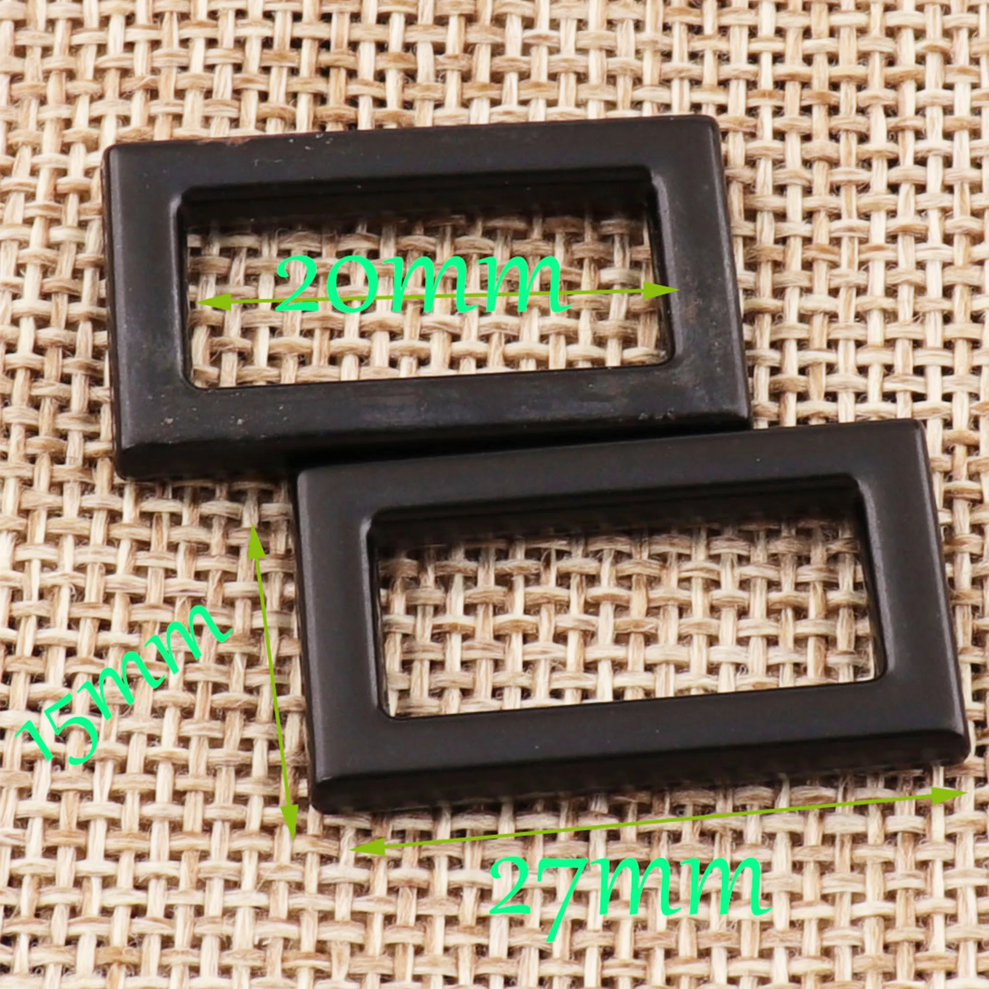 

10 PCS Black Rectangle Rings Buckle Webbing Purse Handbag Bag Making Hardware Handbag High Quality Ring 3/4"(20mm)