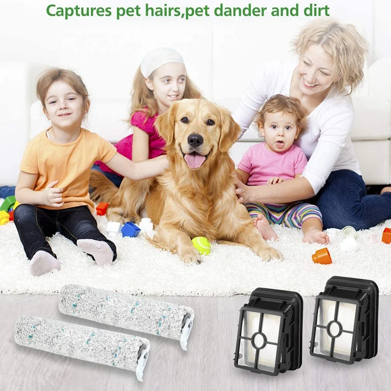 

NEW-Replacement Parts Brush Roller for Bissell 2554A Vacuum Cleaner Vacuum Filters(4 Brush Roll + 4 Filters)