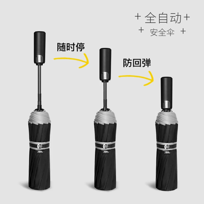 

Fully Automatic Men Umbrella Wind Resistant Auto Open Close Big Portable Sun Umbrella Business Travel Umbrella Corporation A6A