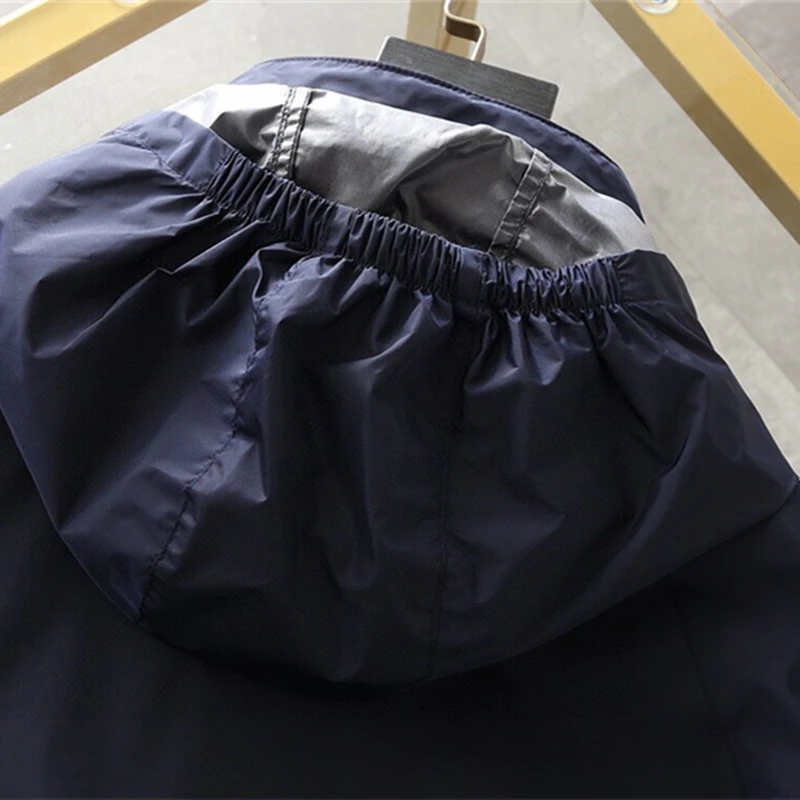 

High Quality New Style Fashion Spring Men Jackets Stripe Zipper Hooded Windbreaker Man Casual Spring Trench Coats