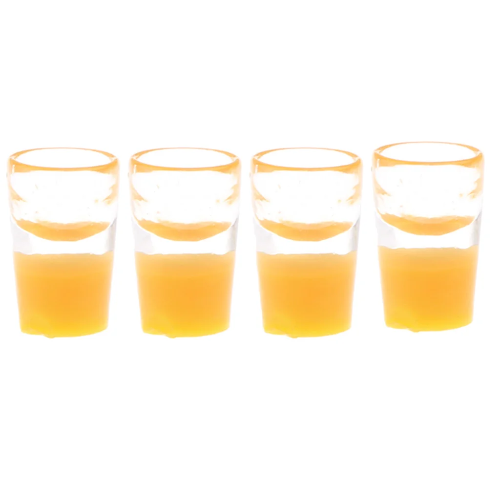 1/12 кукольный домик Миниатюрный 4 шт Чашки Апельсинового Сока украшение