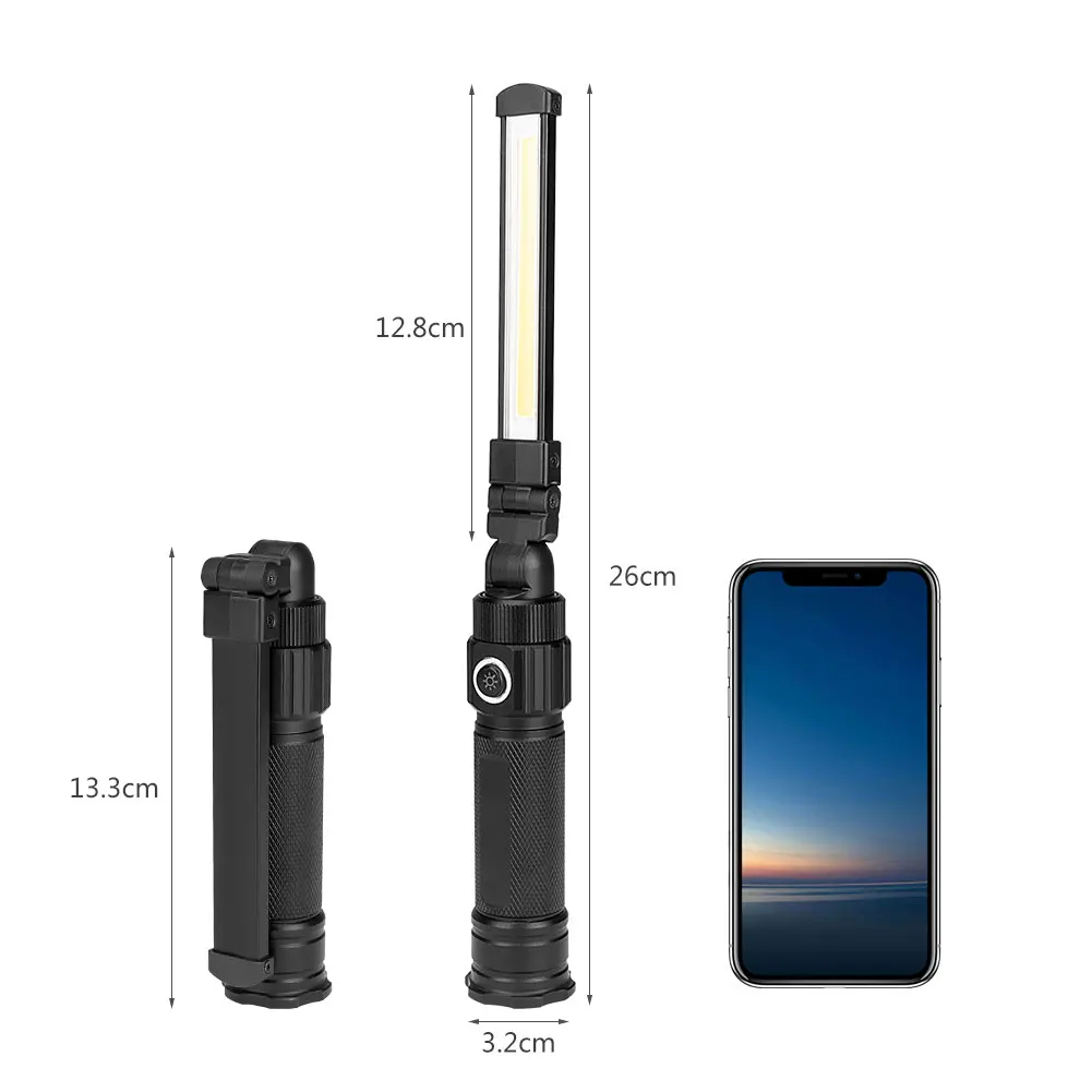 Small Size COB светодиодный фонарик 360 градусов вращающийся рабочий свет заряжаемый через интерфейс USB фонарь Магнитный рабочий инспекционный свет 5 режимов Красного освещения - Испускаемый цвет: Small Size