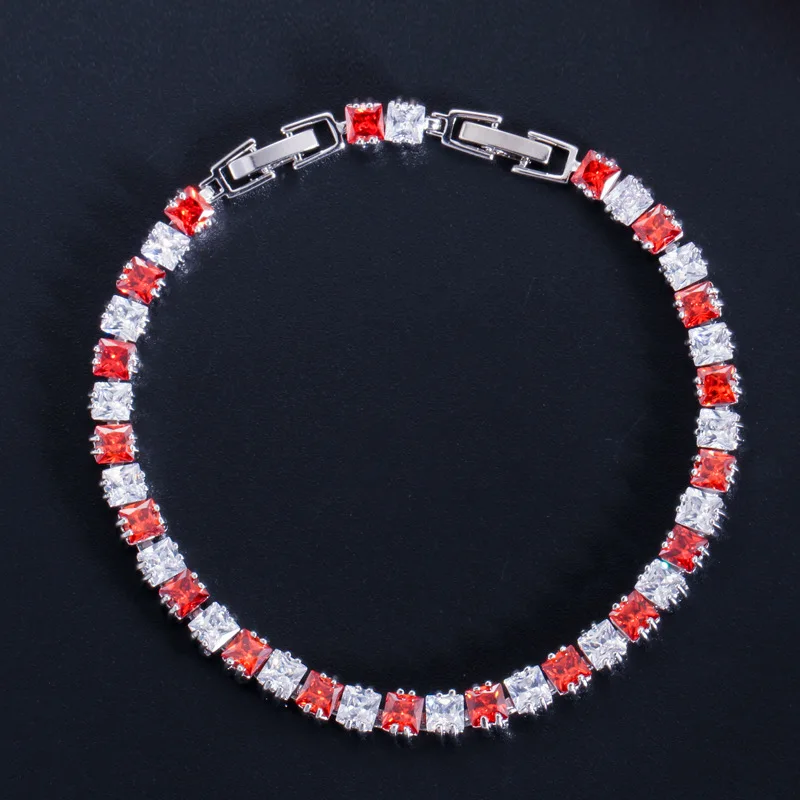 

3A Zircon Electroplating Real Platinum Bracelet Korean Fashion High Grade Hand Jewelry Gift