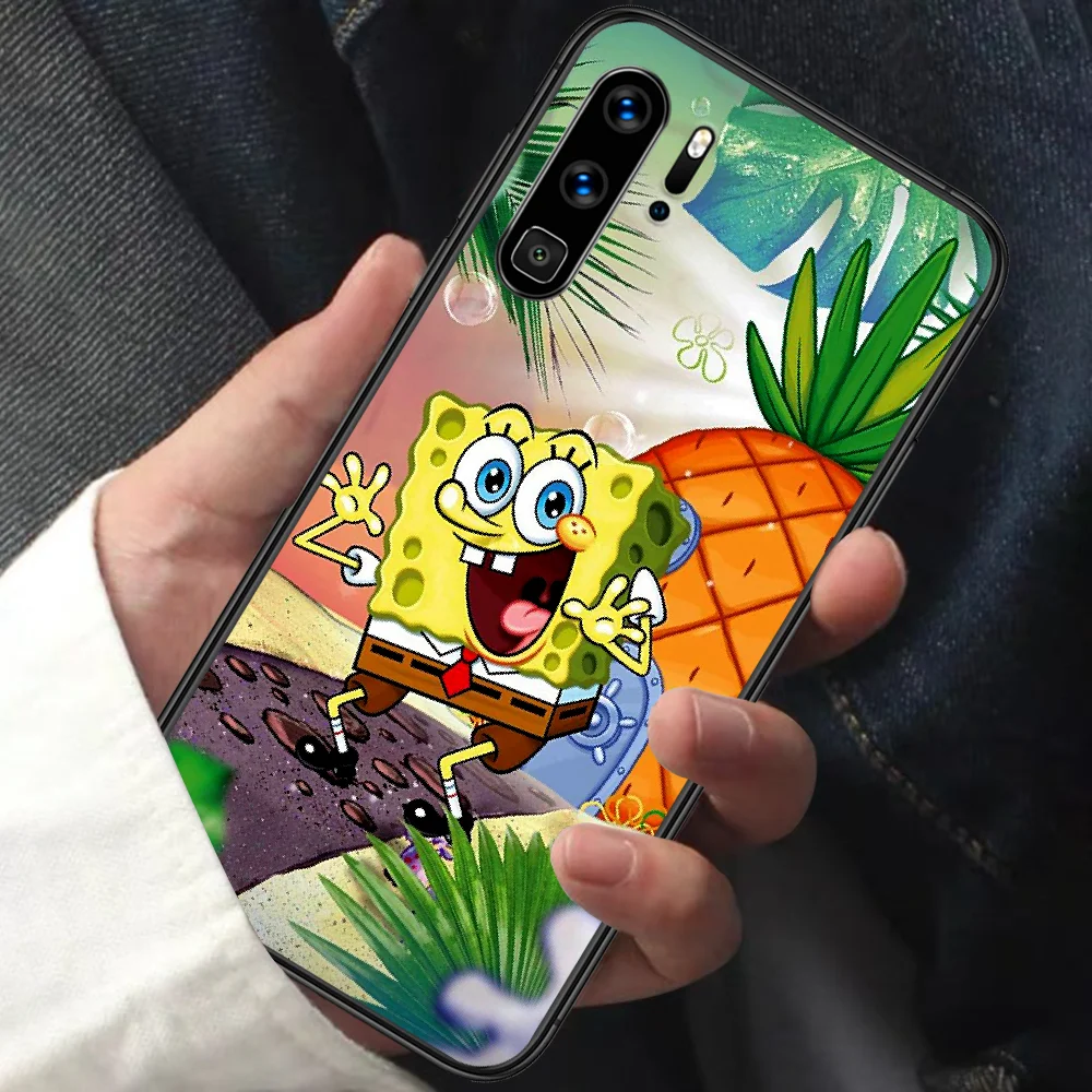 

Cartoon Sponges Cute Baby Phone Case For HUAWEI P 9 10 20 30 40 Lite smart Pro Z 2019 Nova 5T 6 7 i black Bumper Tpu Cover