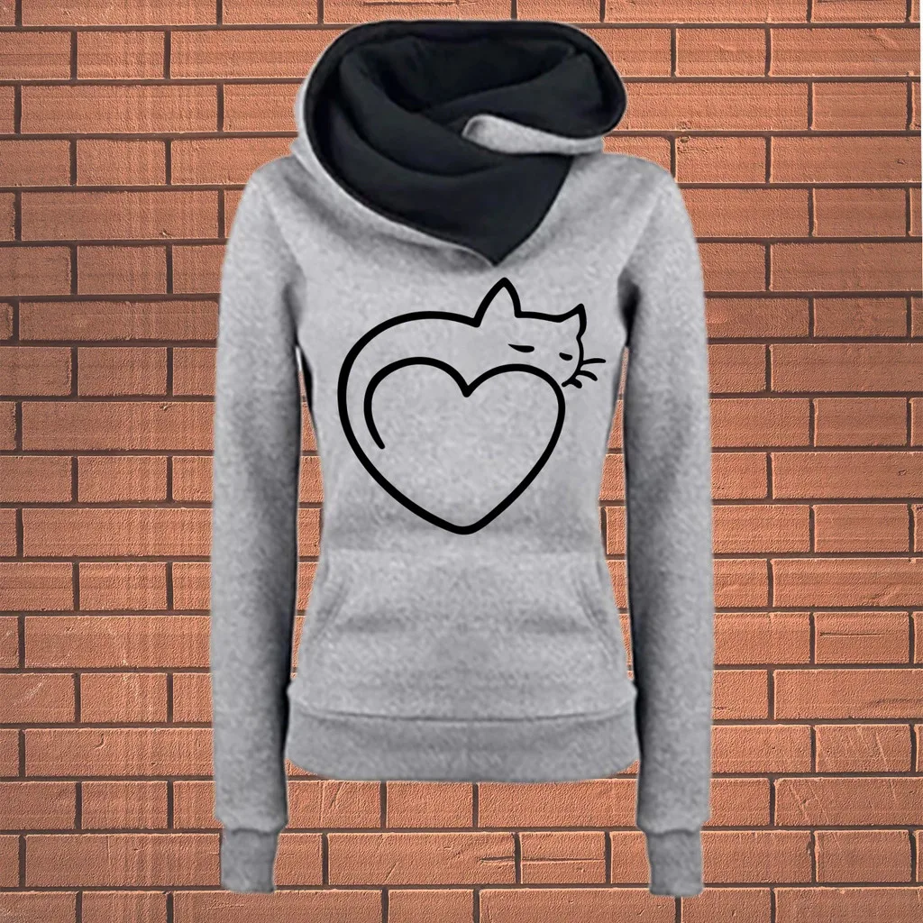 Модная женская Повседневная Лоскутная Толстовка с принтом и длинным рукавом