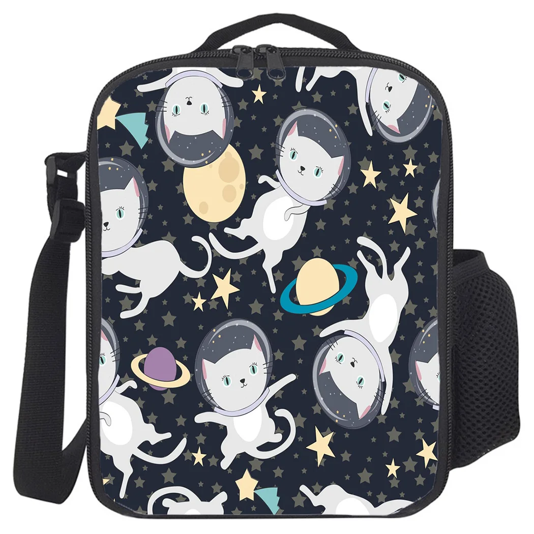 Портативная Термосумка для пикника Kitten Astronaut Space Planet Cat Galaxy сумка обеда через