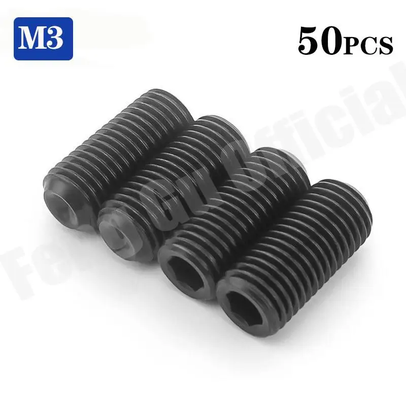 

50pcs M3 M4 Level 12.9 set screw machine meter socket head hexagon machine meter top screw headless screw