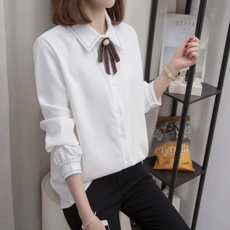 

Spring Women Blouse New Arrival Loose Plus Size L 4Xl Solid Blouses Femme Long Sleeve Women Top Casual Blouses And Shirts