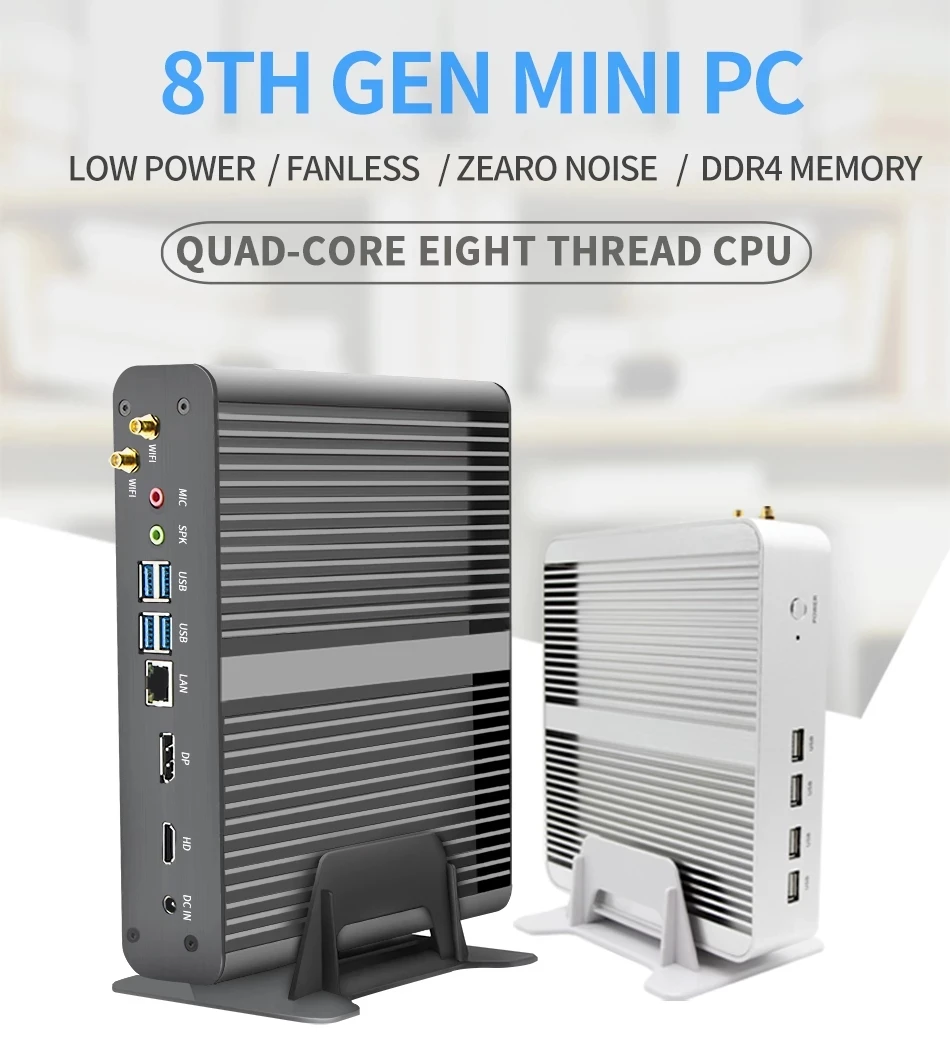 Настольный ПК Topton Nuc без кулера Intel Core i7 10710U i5 8265U мини компьютер 2 * DDR4 M.2 + Msata 5