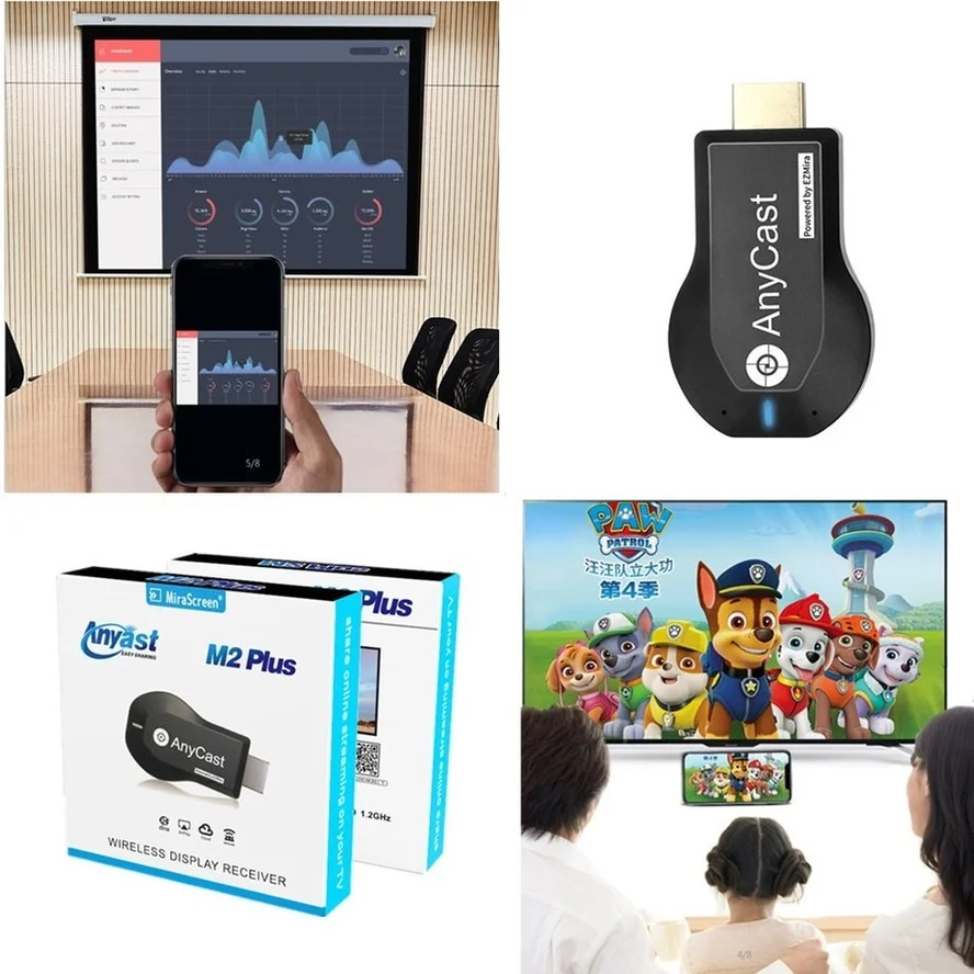 ТВ-флешка WVVMVV HD 1080P M2 Plus HDMI Wi-Fi дисплей ТВ-приемник Anycast DLNA совместный экран для IOS