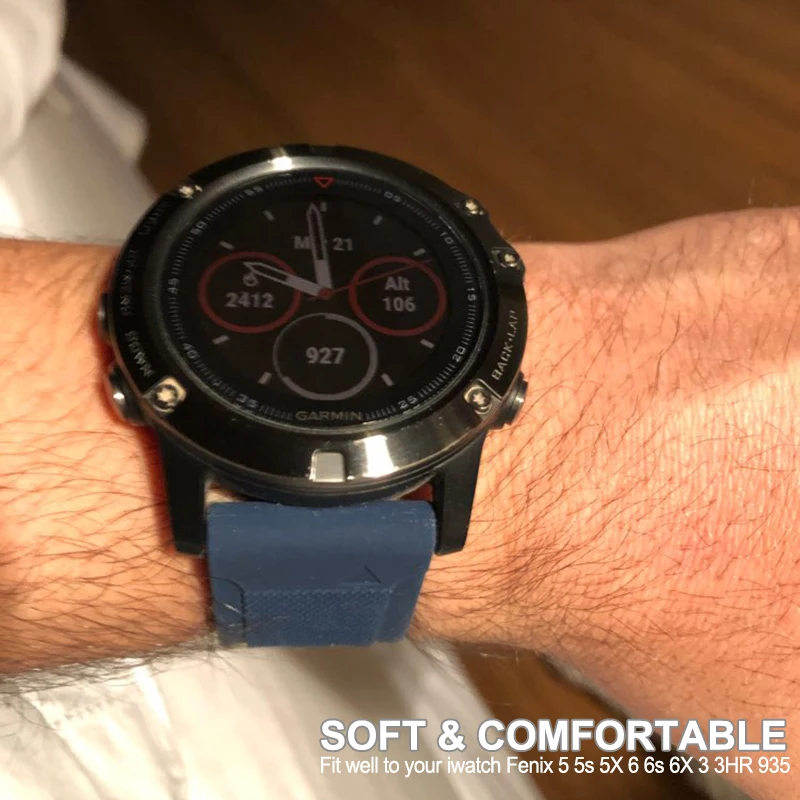 Легкий ремешок для часов 26 мм garmin Fenix 5Xplus 6X 3 3HR Quick Release wirstband 20 5S 6Spro 22 силиконовый 5
