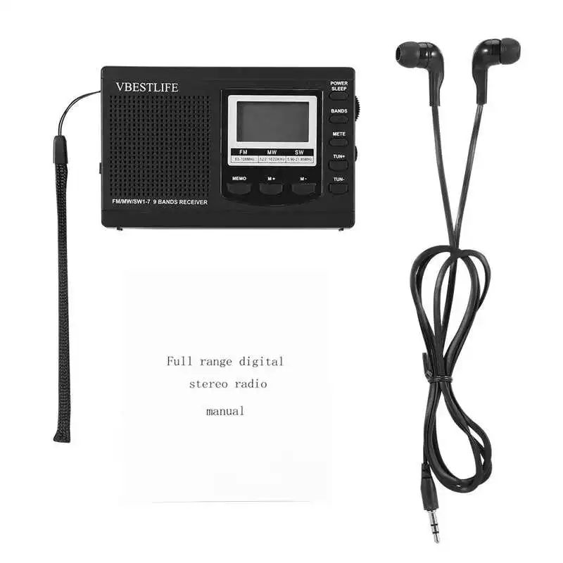 Портативный мини-радиоприемник VBESTLIFE FM/MW/SW цифровой будильник FM-радиоприемник