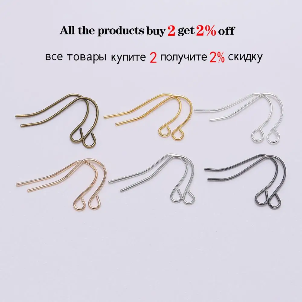 Золотистый Бронзовый крючок для сережек 12x21 мм 100 шт./лот железная проволока