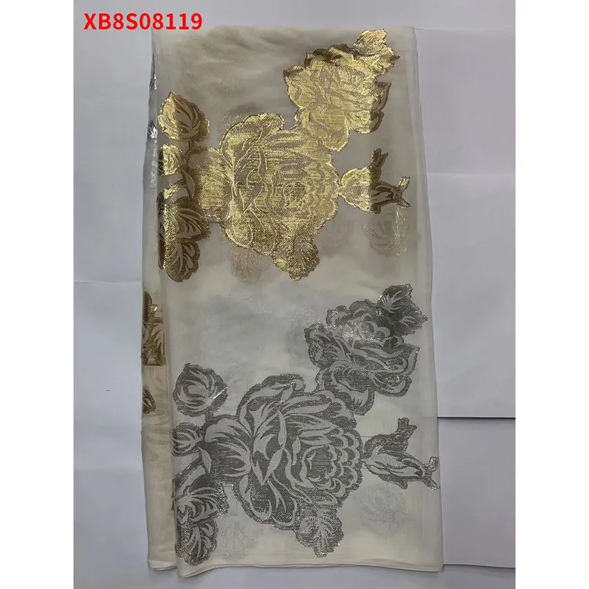 

Wholesale Low Price African Bazin Polyester Cloth Nigerian Silk Lace Fabric 5 Yards/Lot XB8S08119