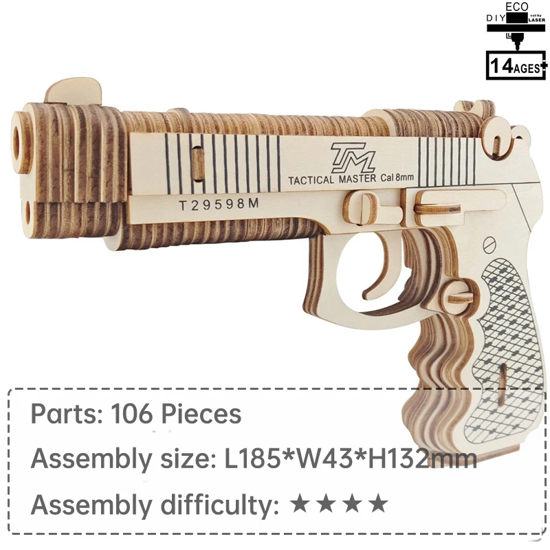 

BERETTA M92F 3d puzzle wooden puzzle wooden toys for kids kids educational toys kids gifts gifts for teen interactive toys