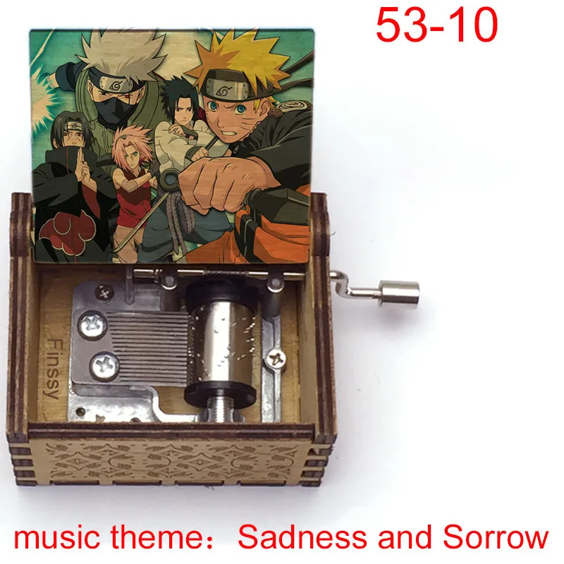 

Shippuden Music Theme Sadness and Sorrow Obito Neji Itachi Kakashi Figure Print Music Box Fans Christmas Gift