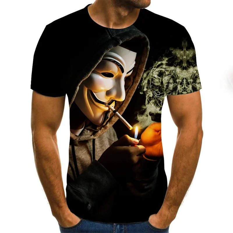 

Summer new round neck T-shirt V-shape kill team 3D digital printing men's Short Sleeve T-Shirt