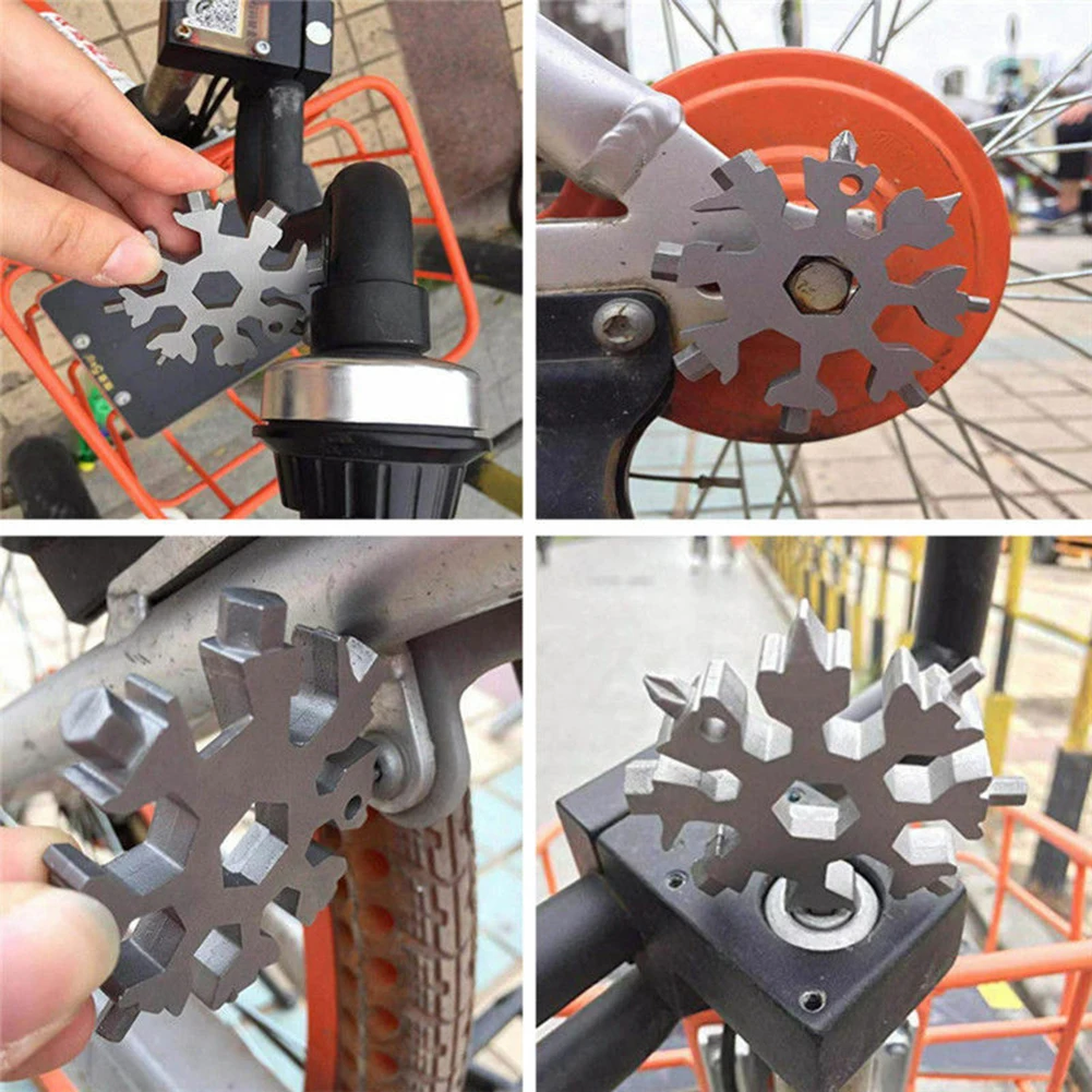 

2PCS Wrench 18 In 1 Stainless Multi-tool Portable Octagonal Snowflake Shape