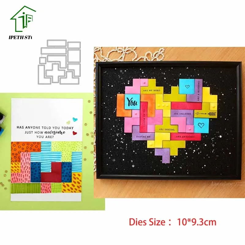 Металлические Вырубные штампы для игры Тетрис скрапбукинг форма рукоделия