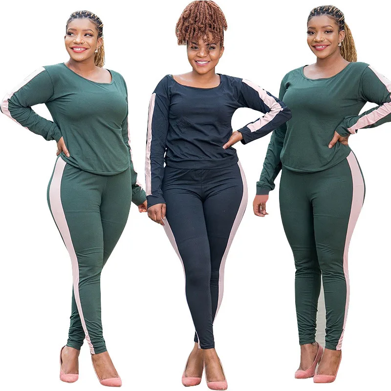 

Oluolin Women Tracksuit Two Piece Set Long Sleeve Tops Skinny Sweatpants Jogger Suit Tracksuit Matching Set Outfits Plus Size