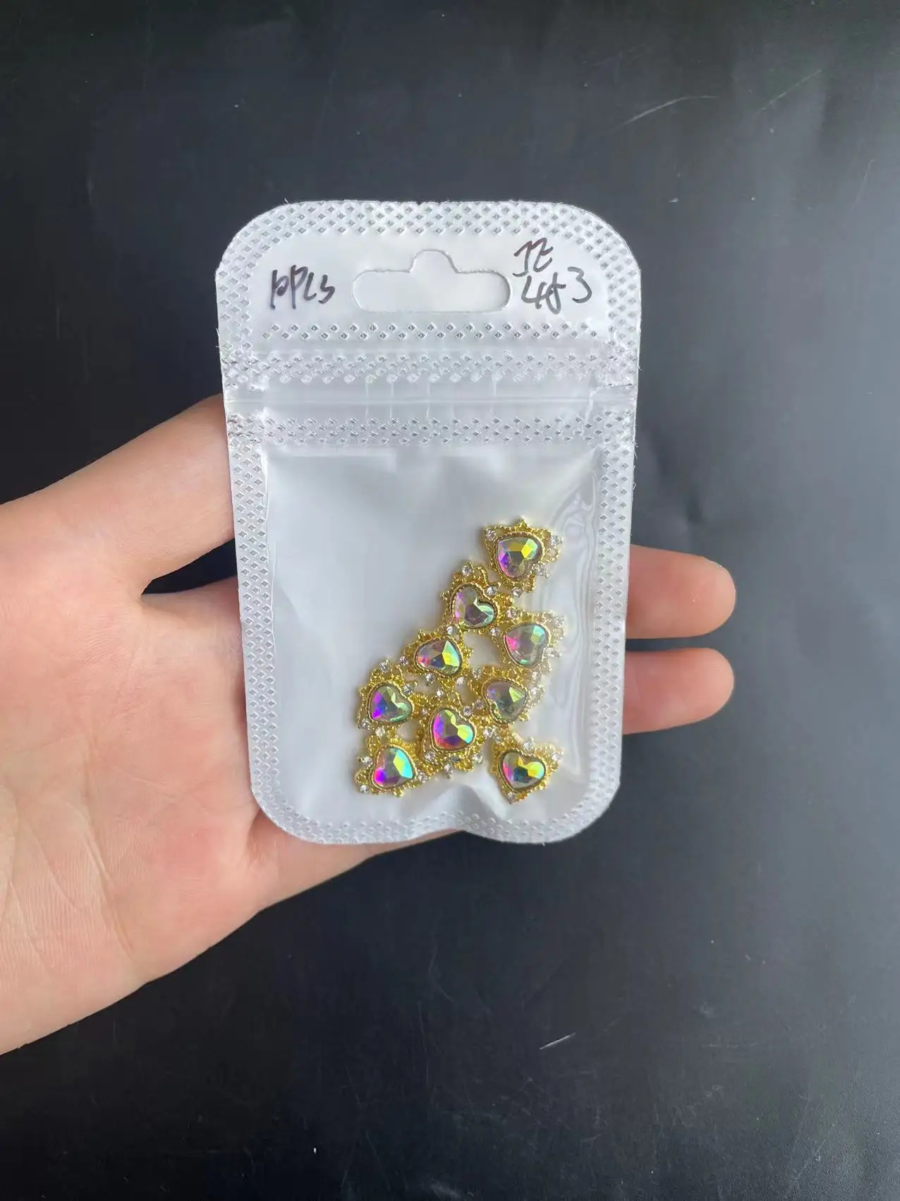 10 шт./пакет металлического сердечка для ногтей художественные талисманы Аврора