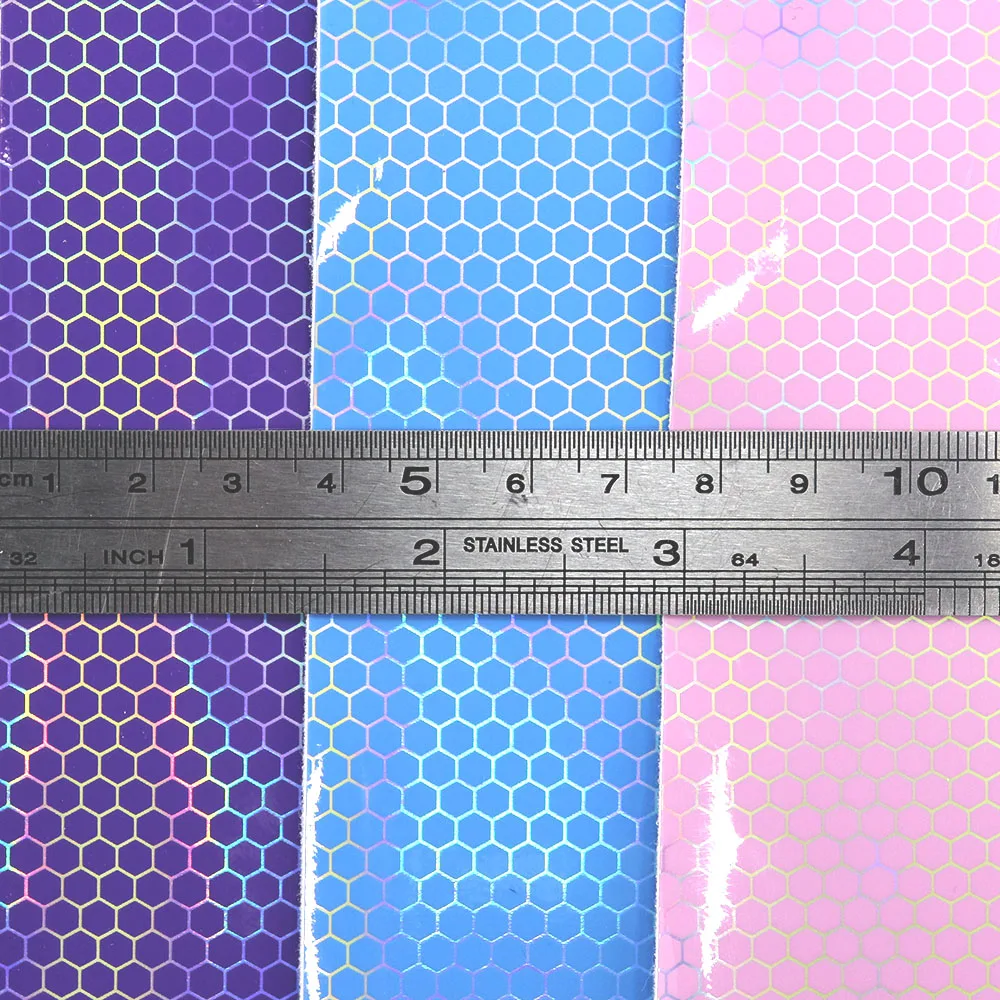 30x134 см Радужная голографическая зеркальная Шестигранная ткань из искусственной
