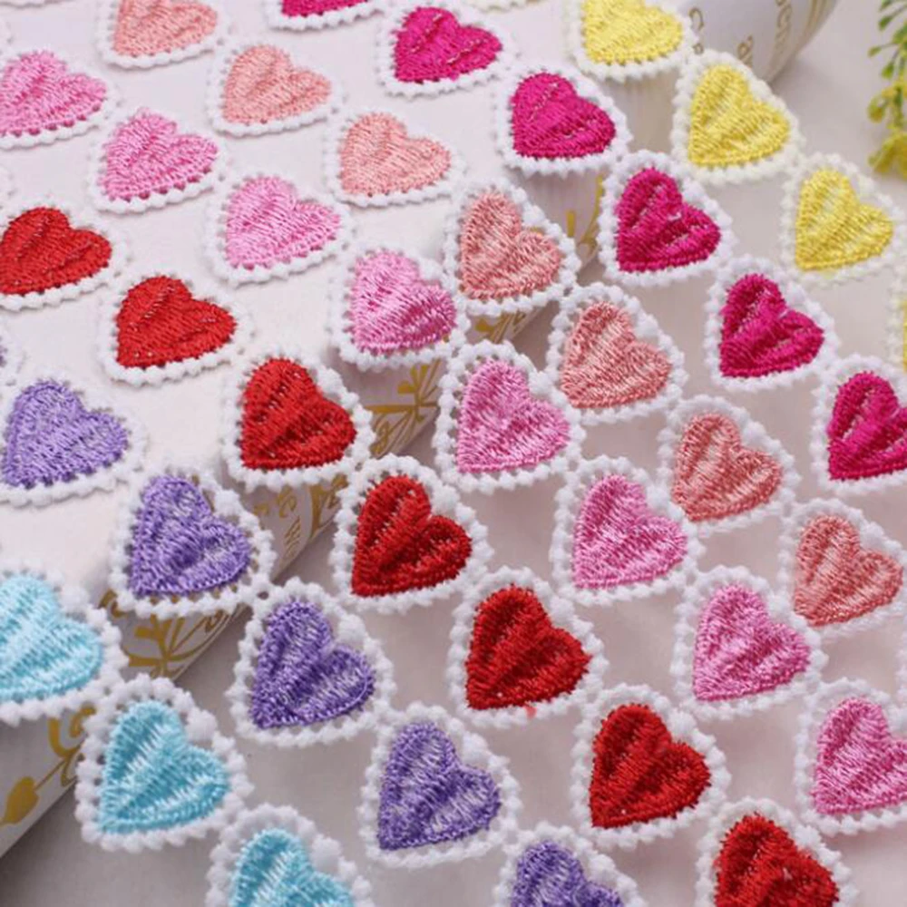 

15yards 25mm Love Embroidery Water Soluble Lace Colorful DIY Handicrafts Clothing Bag Shoes Accessories Lace