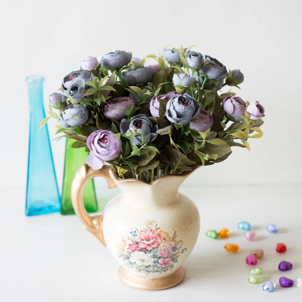 пионы искуственные 6 вилок/9 головок букет искусственные цветы Роза красивый