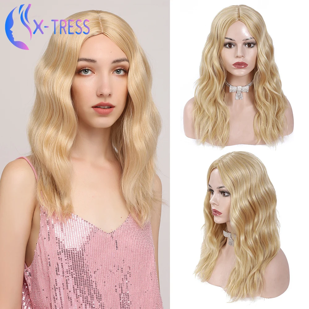 Синтетические парики блонд для женщин Длина в плечах 20 дюймов искусственные