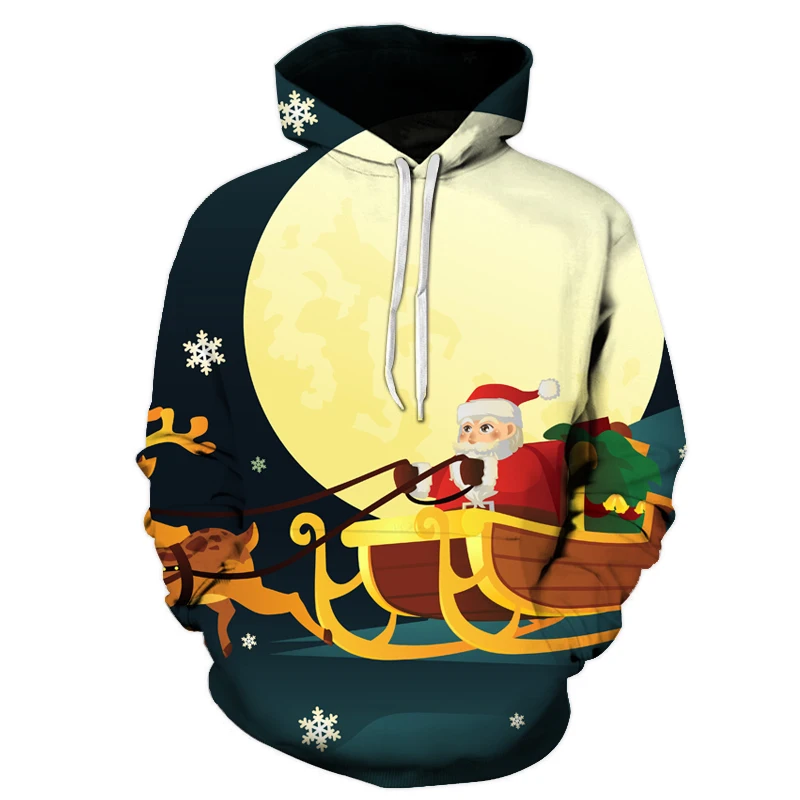 

Christmas Men's Hoodie Men's 3D Printed Hooded Sweater Fall Winter Fashion Snowy Hooded Pullover Warm and Comfortable TOPS