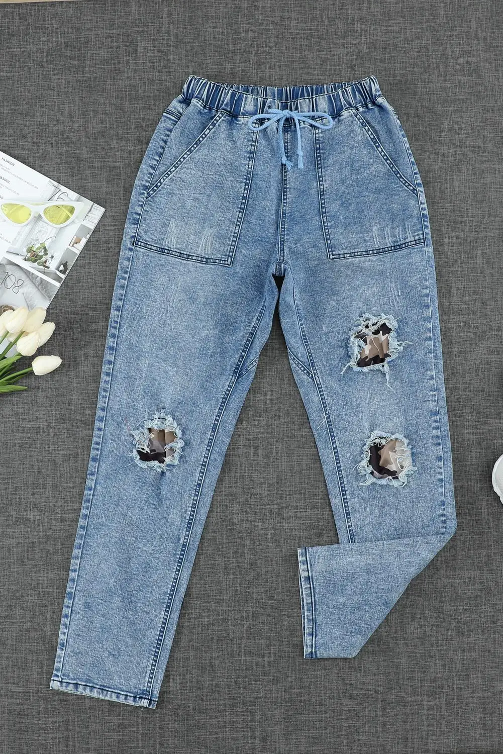 Женские леопардовые камуфляжные джинсы LovelyFox модные джинсовые хорошего дизайна