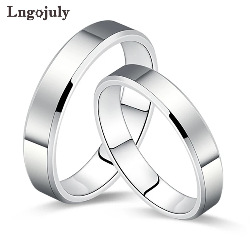 

Кольцо из серебра 925 пробы для мужчин и женщин, простой однотонный Свадебный комплект из серебра 925 пробы с гладкой поверхностью